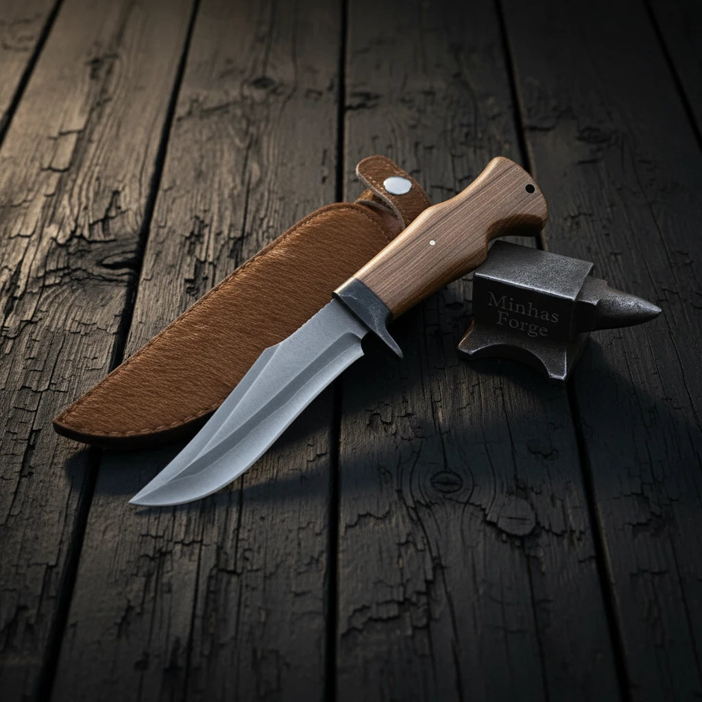 Barewood Scagel Style Clip Point Bowie with Forged Ricasso