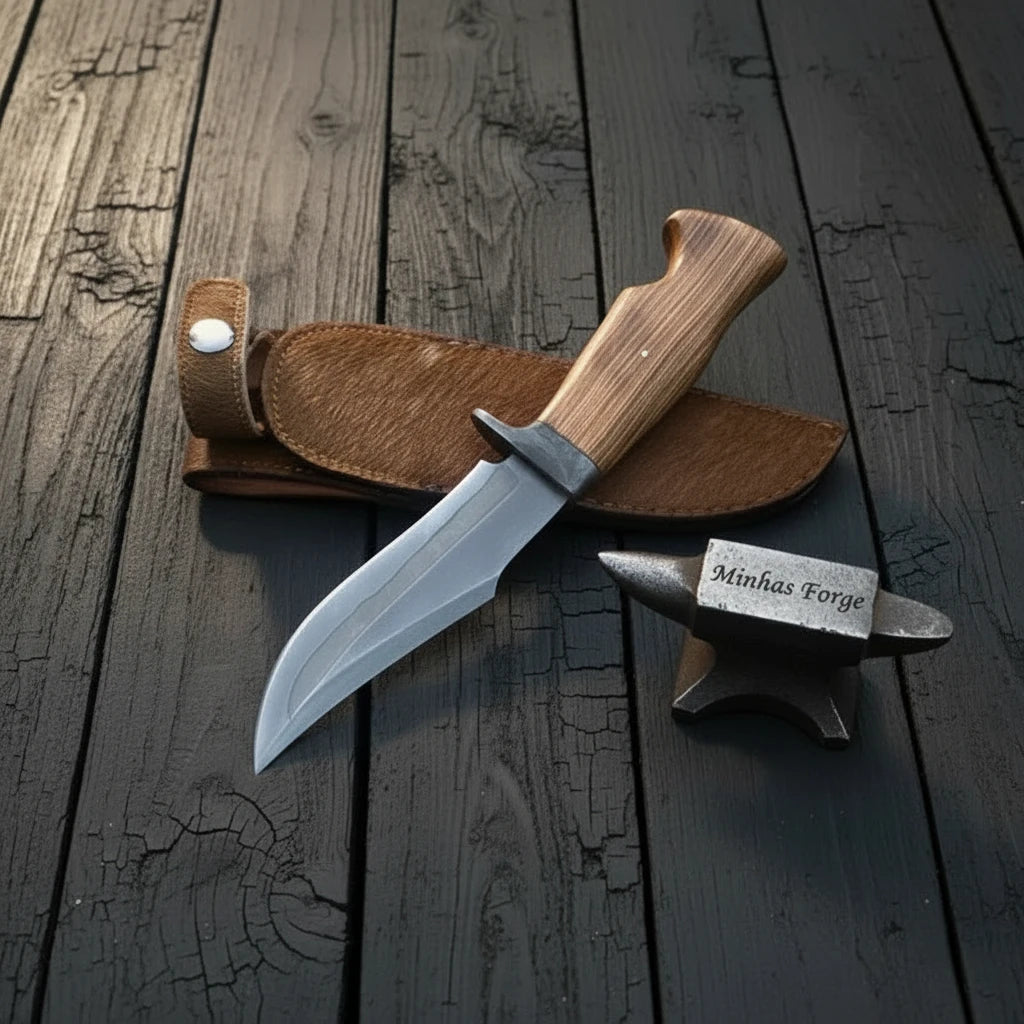 Barewood Scagel Style Clip Point Bowie with Forged Ricasso